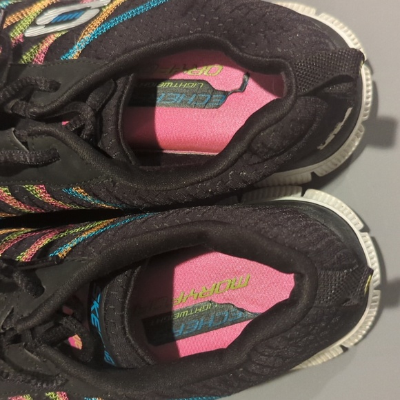 SKECHERS WOMEN'S FLEX APPEAL SOMETHING FUN LOW TOP TRAINERS - BLACK Discontinued - Picture 5 of 7